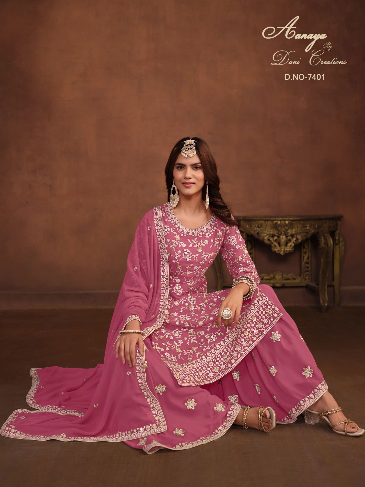 Aanaya Vol 174 By Dani Fashion 7401 To 7404 Series Designer Georgette Suits Wholesalers In Delhi